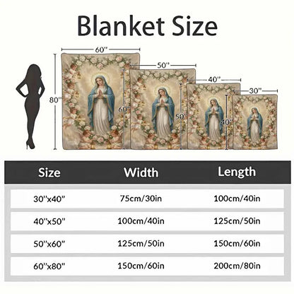 Sacred Angel & Floral Halo Flannel Blanket - Ultra Soft Religious Art Throw for Bedroom & Outdoor - image 4