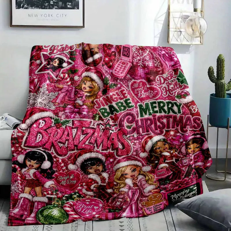 Y2K Pink Aesthetic Christmas Flannel Blanket Soft Throw - image 9
