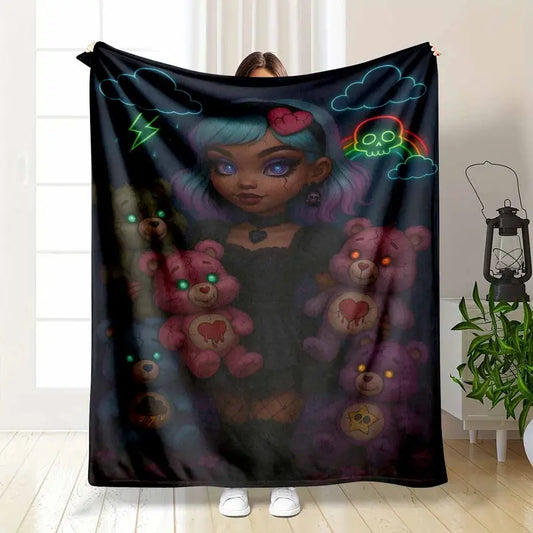 Platypus Flannel Fleece Blanket Pink Leopard Print Throw