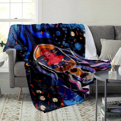 Ocean Fantasy Flannel Throw Blanket, Ultra Soft Sail Pattern - image 9