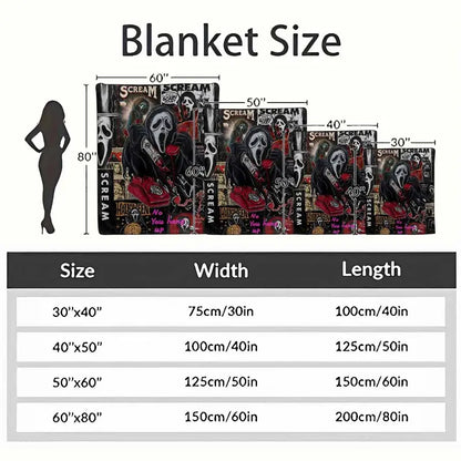 Halloween Theme Ghostface Collage Flannel Blanket Ultra-Soft Lightweight Throw - image 4