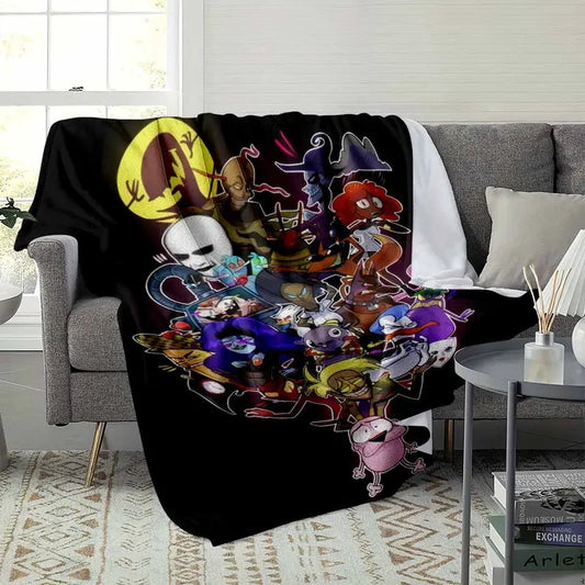 Ultra-Soft Lightweight Flannel Blanket with Surreal Cartoon Characters - Textiles & Soft Furnishings - image 3