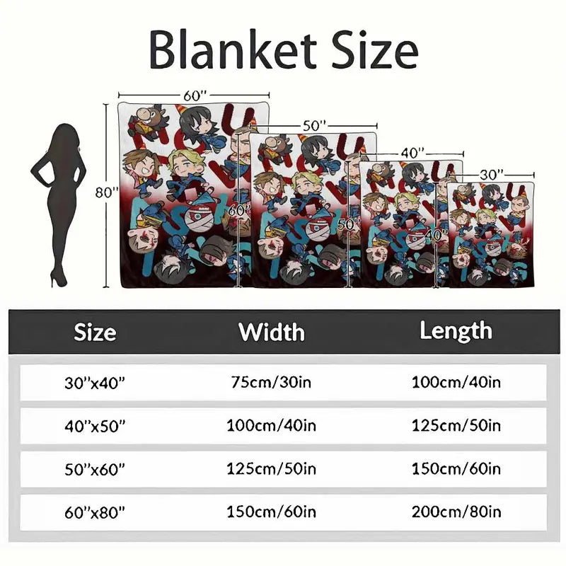 No Rush Chibi Anime Style Flannel Blanket Soft Lightweight Throw - image 10