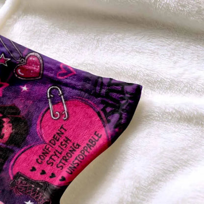Fashion Doll Flannel Throw Blanket, Pink Y2K - image 6