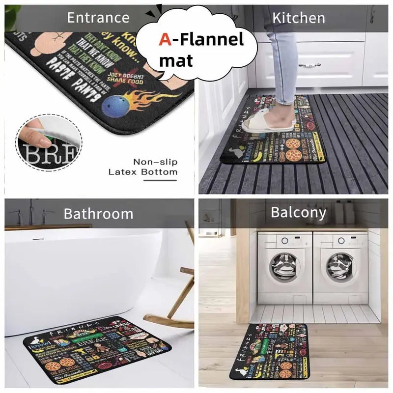Friends TV Show Themed Rug - Central Perk Print and Quotes | Soft Non-Slip Polyester Carpet for Living Room and Bedroom - image 3