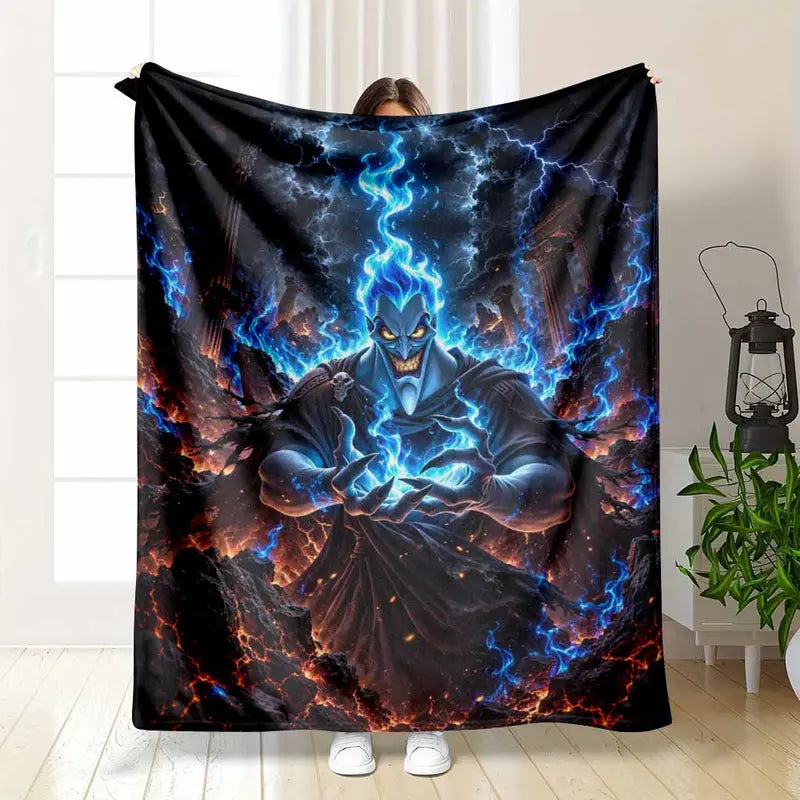 Hades Hercules Villain Fleece Blanket Underworld Blue Flame 60x80In - image 7
