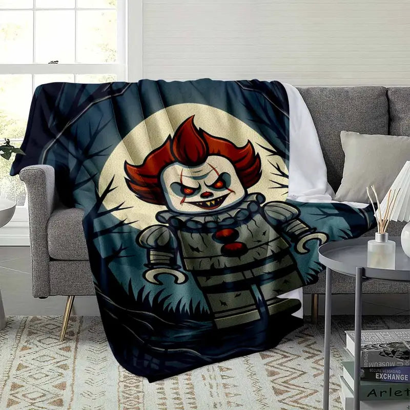 Creepy Clown Flannel Blanket Soft Lightweight Plush Throw for Home - image 9