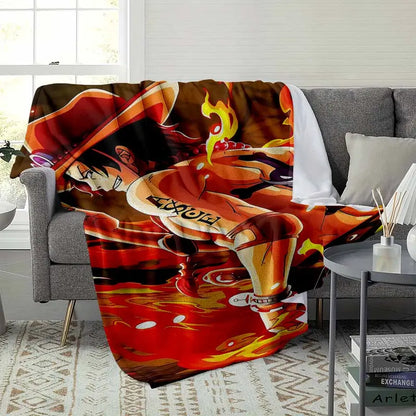 Anime Fire Hero Flannel Blanket – Soft Manga Throw, 60x80in - image 3