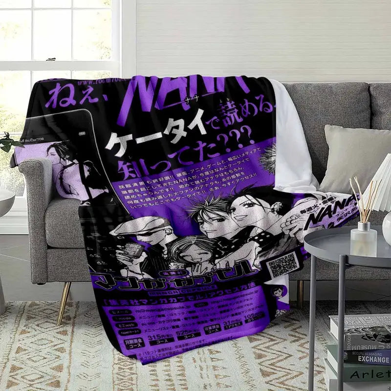 Nana Anime Flannel Blanket - Punk Rock Plush Throw - image 9