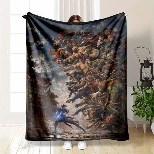 Street Fighter Flannel Blanket Ultra-Soft Cozy Throw