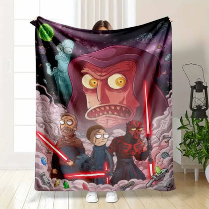 Rick & Morty Flannel Throw Blanket, 60x80