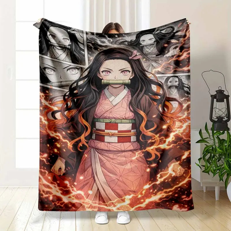 Anime Manga Style Floor Mat Aesthetic Flaming Hair NonSlip Absorbent Durable Carpet for Gaming Room Living Area Bedroom