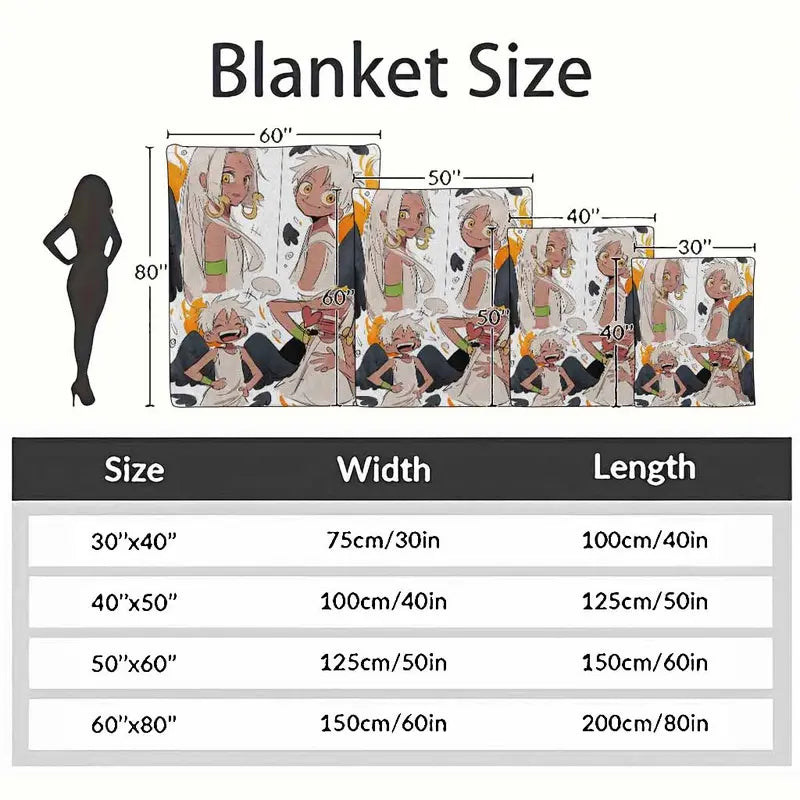 Anime Style Couple Flannel Throw Blanket - Ultra-Soft Microfiber, Multiple Sizes for Home & Gifts - image 10