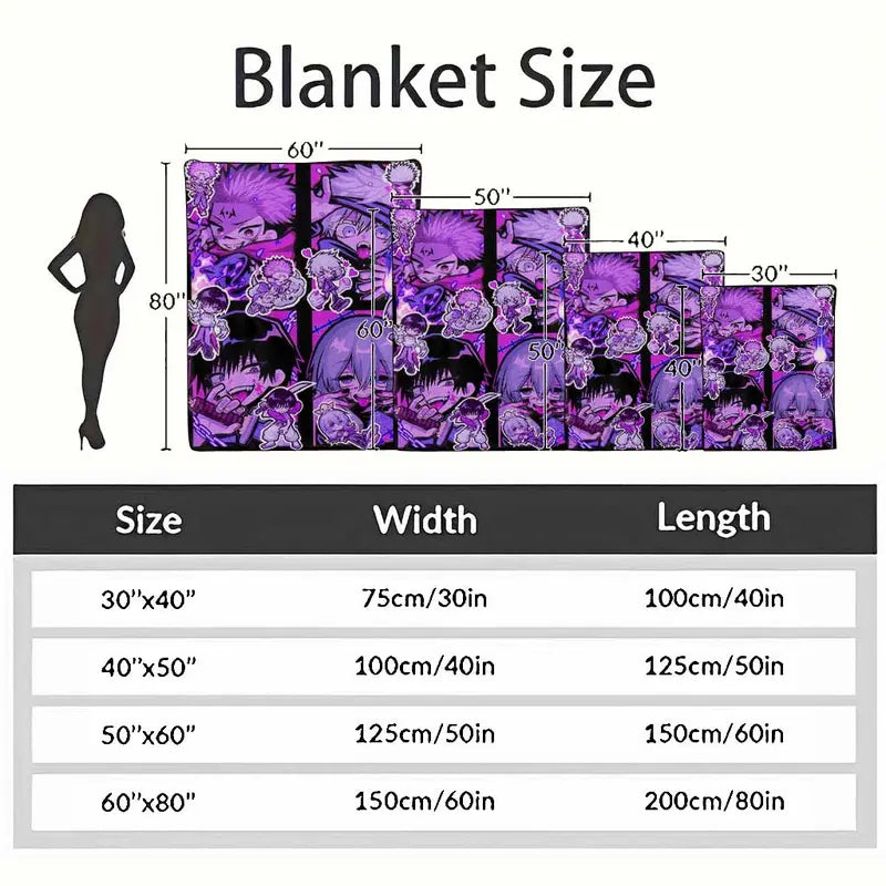 Anime Style Flannel Fleece Throw Blanket Lightweight Soft Cozy Bedspread - image 4