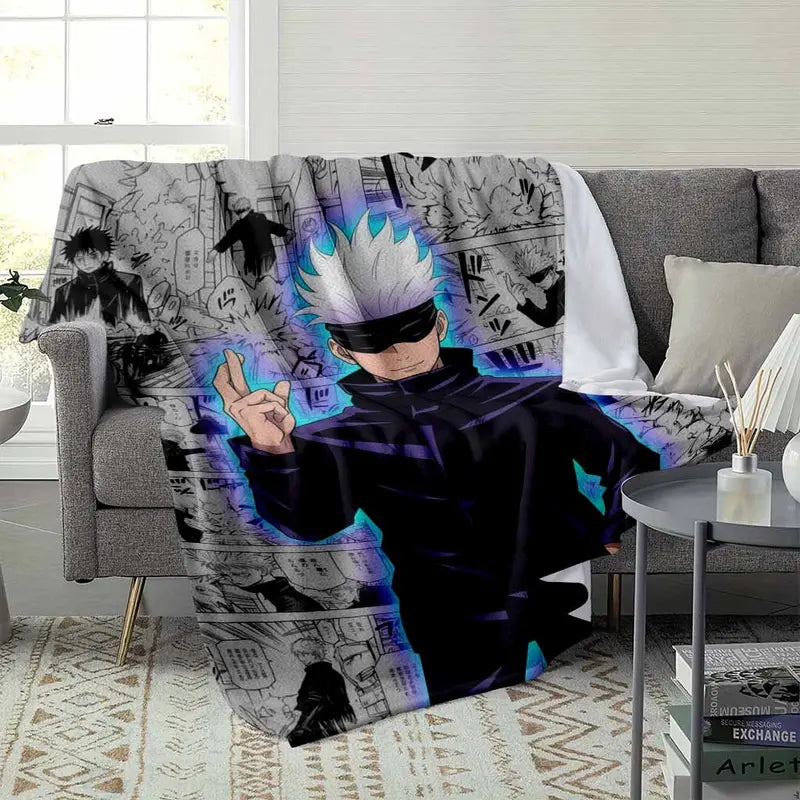 Silver Haired Sorcerer Manga Flannel Throw Blanket, 60x80 - image 9