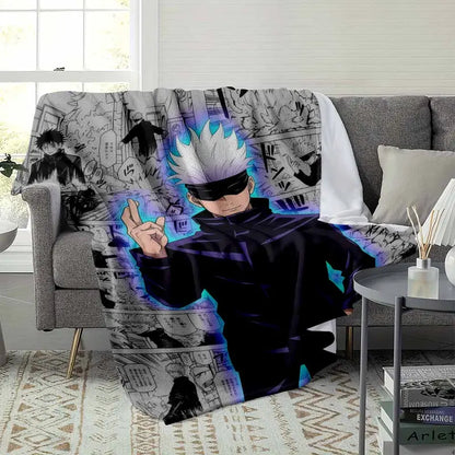 Silver Haired Sorcerer Manga Flannel Throw Blanket, 60x80 - image 9