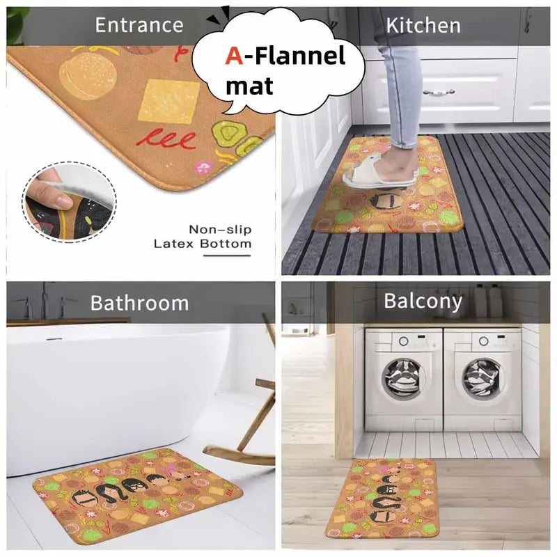 Burgers Belcher Family Floor Mat Flannel 60x40cm - image 3