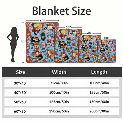 Cartoon Pirate Crew Flannel Blanket 30x40Inch Soft Warm Lightweight Bedroom Decor - image 10