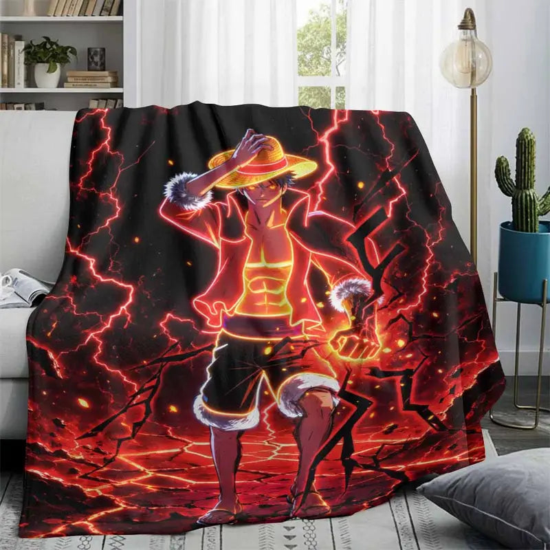 Anime Pirate Warrior Flannel Blanket, Soft Warm Throw - image 2