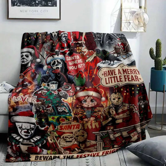 Horror Flannel Fleece Blanket Gothic Christmas Throw, Ultra-Soft 60×80 in - image 2