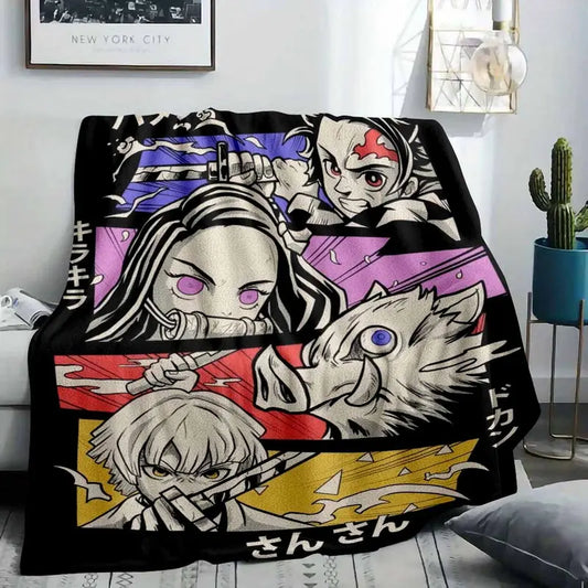 Anime Warrior Flannel Throw Blanket, Soft Fleece 60x80in - image 2