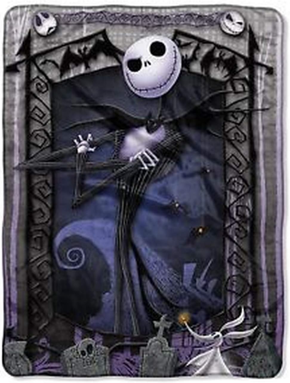 Throw Blanket - The Nightmare Before Christmas Blanket Throw ~ Jack Skellington & Zero