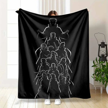 Akatsuki Style Flannel Blanket Dark Silhouette Art Print Soft Warm Lightweight Cozy Throw for Bedroom Living Room Sofa