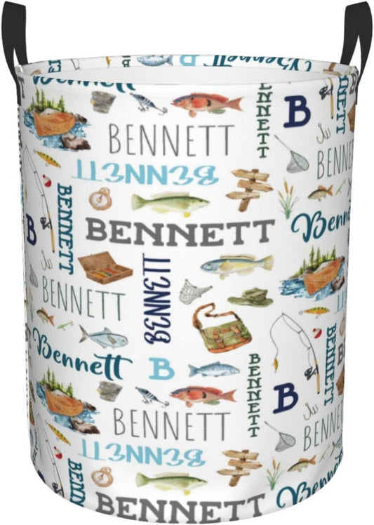 Laundry Hamper - Personalized Fishing Laundry Baskets Gifts, Custom Laundry Hamper With Name For Kids Boys Girls Adults, Collapsible Laundry Baskets For Dirty