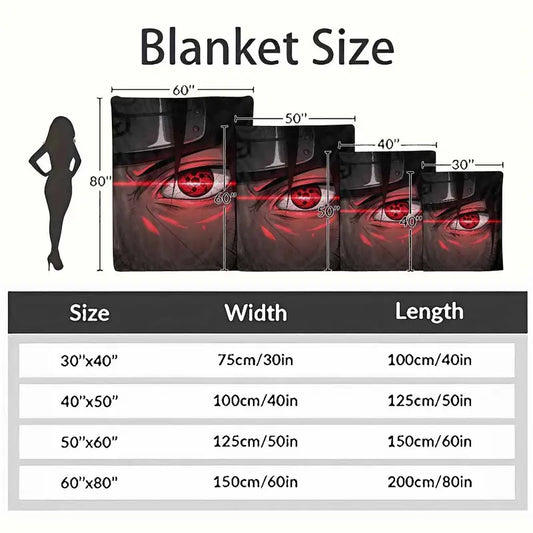 Sharingan Eye Flannel Blanket - Anime Red Glow 60x80 - image 4