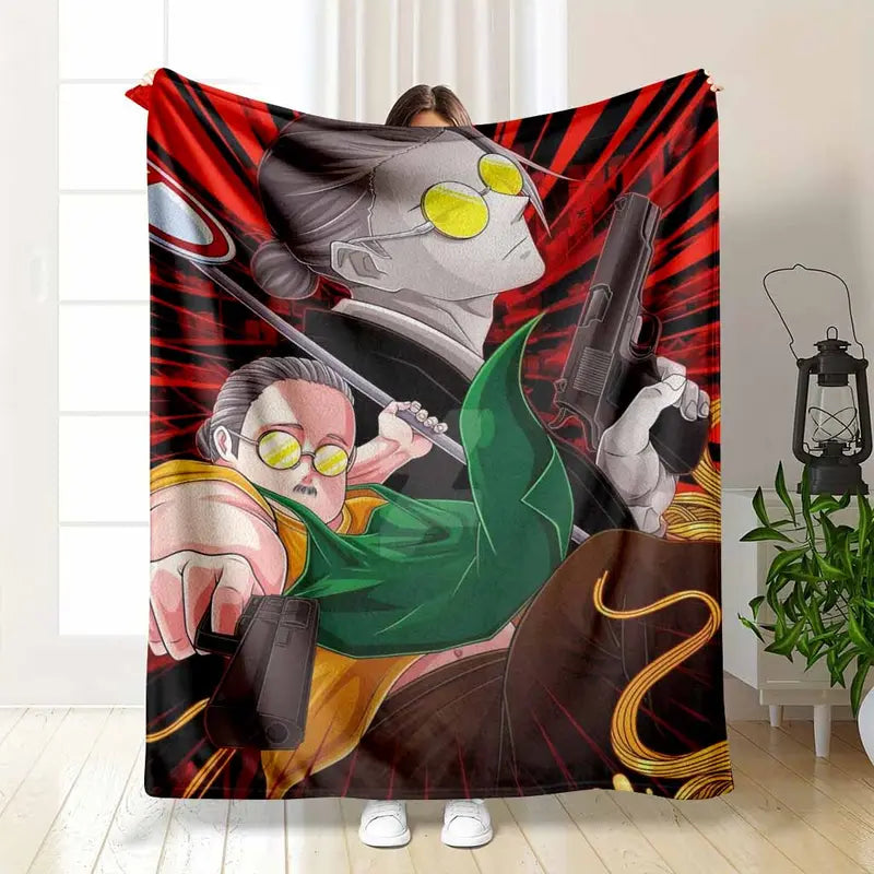 Anime Manga Printed Flannel Blanket 60x80in - Soft, Breathable Throw for Adults