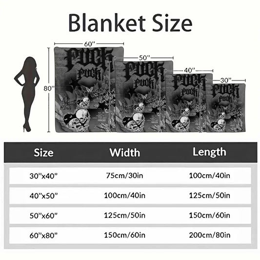 Gothic Skull Butterfly Flannel Blanket Dark Aesthetic Soft Cozy Lightweight Warmth - image 4