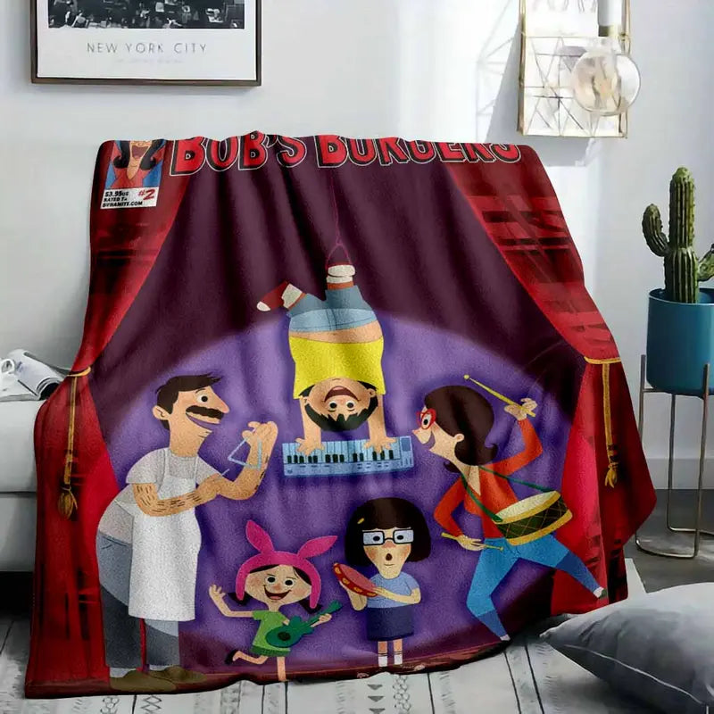 Burgers Printed Flannel Blanket - Soft, Lightweight Breathable Throw for Home and Travel - image 8