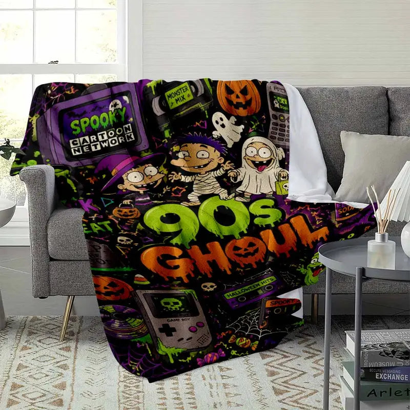 90s Ghoul Flannel Blanket - 30×40 Inch Flannel Throw - image 3