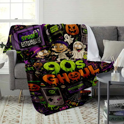 90s Ghoul Flannel Blanket - 30×40 Inch Flannel Throw - image 3
