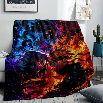 Anime Battle Flannel Blanket - Fire & Ice, 60x80 Large Adult - image 8