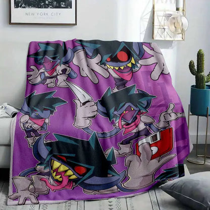 Animated Monster Flannel Fleece Blanket, Dynamic Shadow Creature Print, Ultra-Soft Plush Durable Lightweight, Decorative Throw for Bedroom Movie Night Camping, Vibrant Stylish Modern Home Decor Gift - image 2