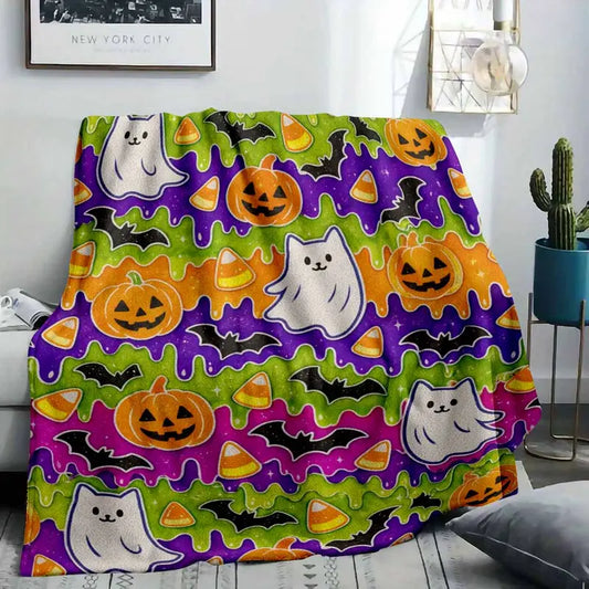 Kawaii Halloween Flannel Blanket, Soft Throw - image 2