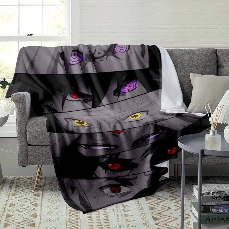 Anime Eyes Sharingan Rinnegan Flannel Blanket, Ultra Soft Cozy Warm Bedding - image 3