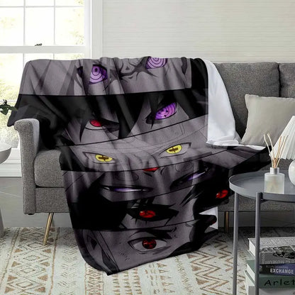 Anime Eyes Sharingan Rinnegan Flannel Blanket, Ultra Soft Cozy Warm Bedding - image 3