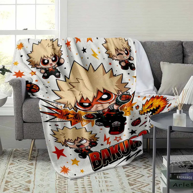 Anime Hero Bakugo Katsuki Flannel Blanket Soft Cozy Lightweight Plush Throw - image 3