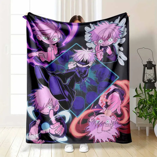 Anime Fighter Chibi Flannel Fleece Blanket