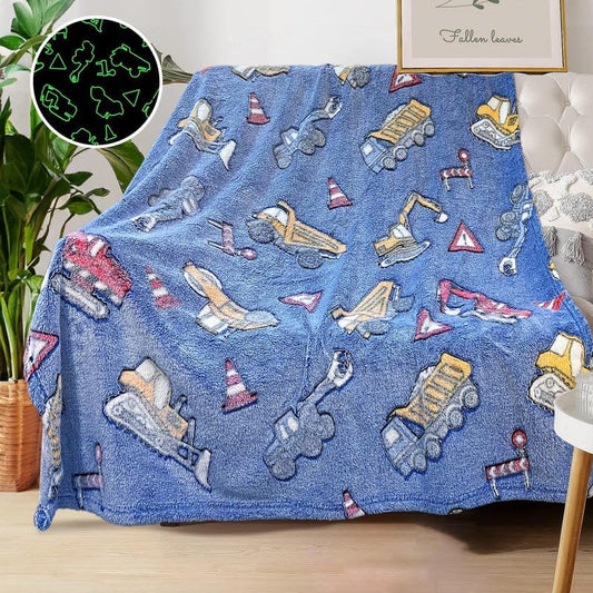 Baby Blanket - Tractor Blanket for Boys, Construction Blanket for Boys, Car Blanket for Boys, Kids Blankets for Boys, Toddler Blanket for Kids, Personalized