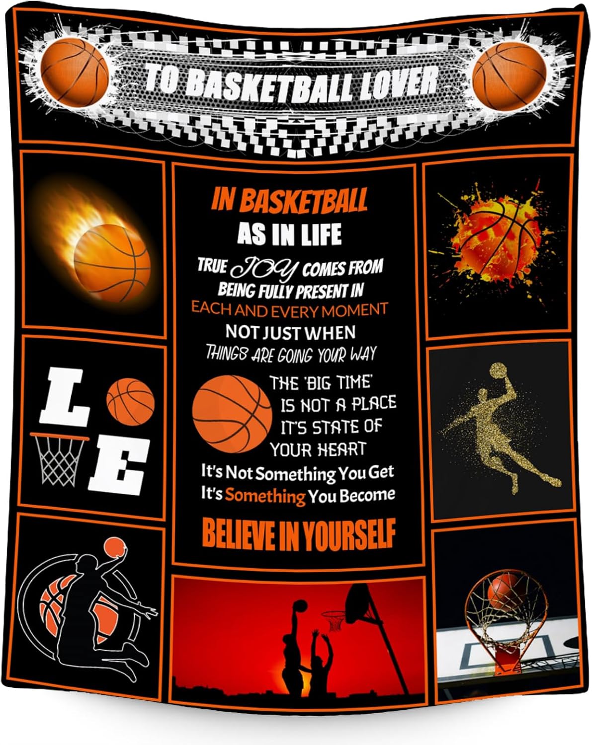 Fleece Throw Blanket - Basketball Gifts for Boys, Basketball Blanket for Girls Boys, Sport Throw Blankets for Player, Fleece Plush Kids Throws for Couch