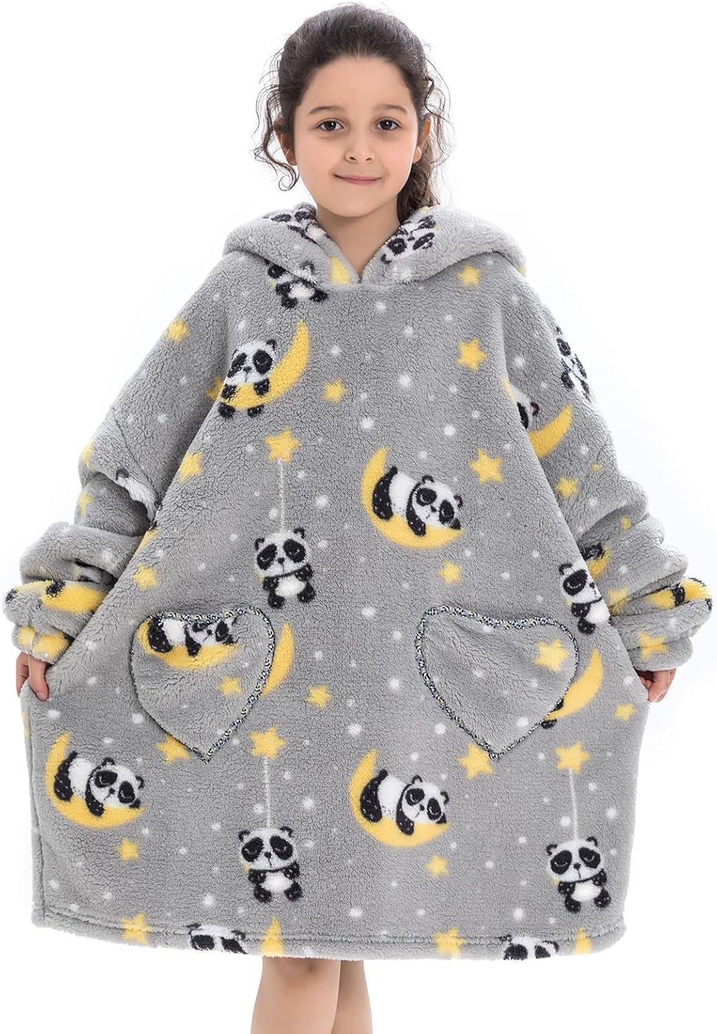 Blanket - Wearable Blanket Hoodie for Kids 6-12YR Panda