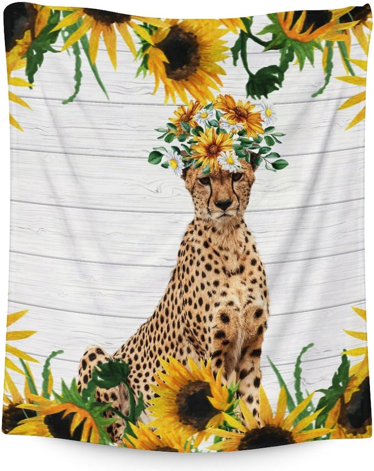 Throw Blanket - Cheetah Blanket for Kids, Adults- Soft, Fuzzy & Cozy- ' Small Size Throw Blankets for Couch, Office- White Cute Warm Throws Gifts