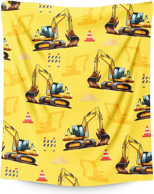 Throw Blanket - Kids Blanket Excavator Throw Blankets for Kids Adults, 30x40 Inches Cozy Soft Cute Digger Decor Throw for Sofa Couch Bedroom