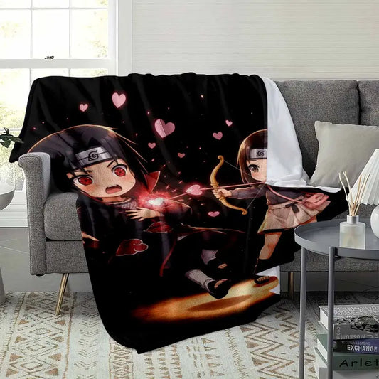 Ninja Warrior Duo Love Flannel Throw Blanket Sweet Anime Romantic Archery Print Pattern Ultra Soft Cozy Warm Lightweight Breathable Fabric Sofa Living Room Bedroom Camping Travel Gift - image 3