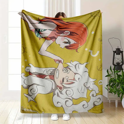 Cute Cartoon Flannel Throw Blanket – Soft Lightweight