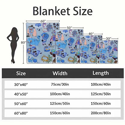 Whimsical Blue Fantasy Tiger Flannel Blanket - image 10