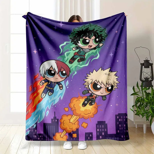 Anime Heroes Flannel Blanket, Ultra Soft Lightweight 50×60 in